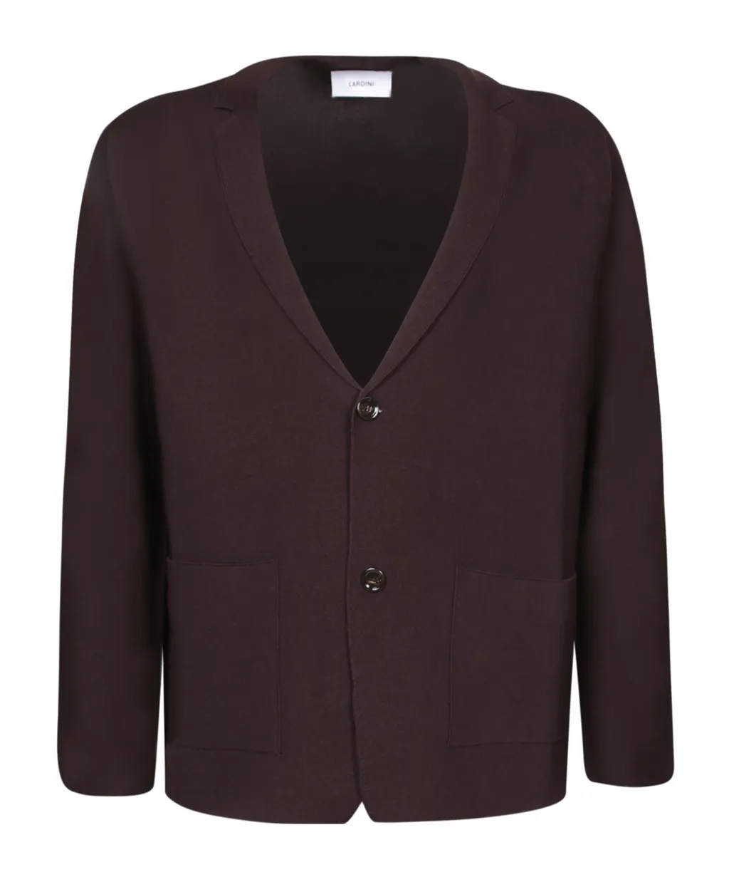 Notched-Lapels Knitted Cardigan