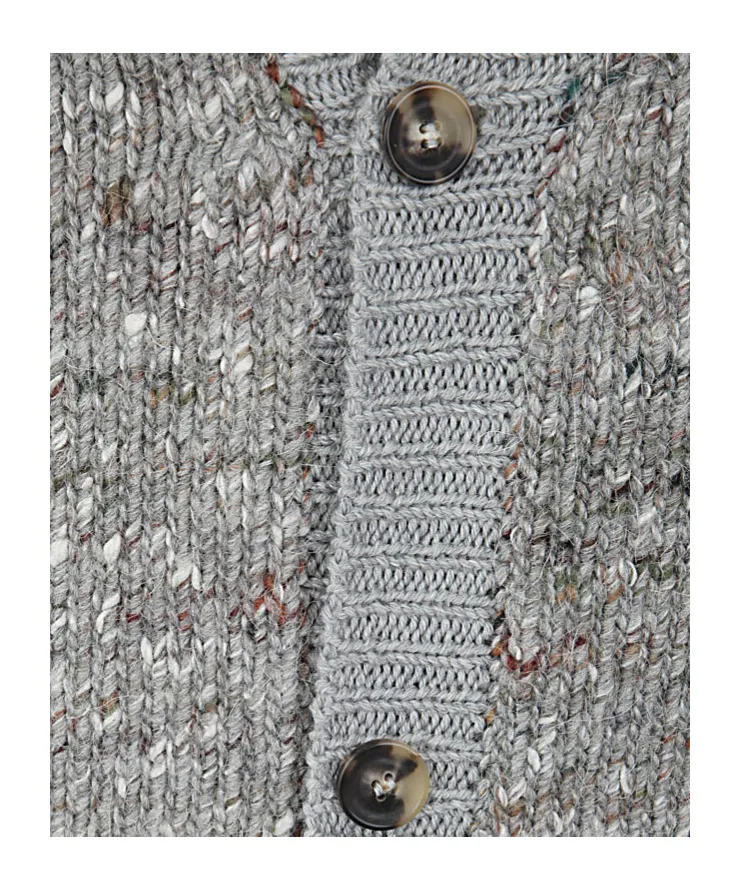 MÉLange Button-Up Ribbed-Trim Cardigan