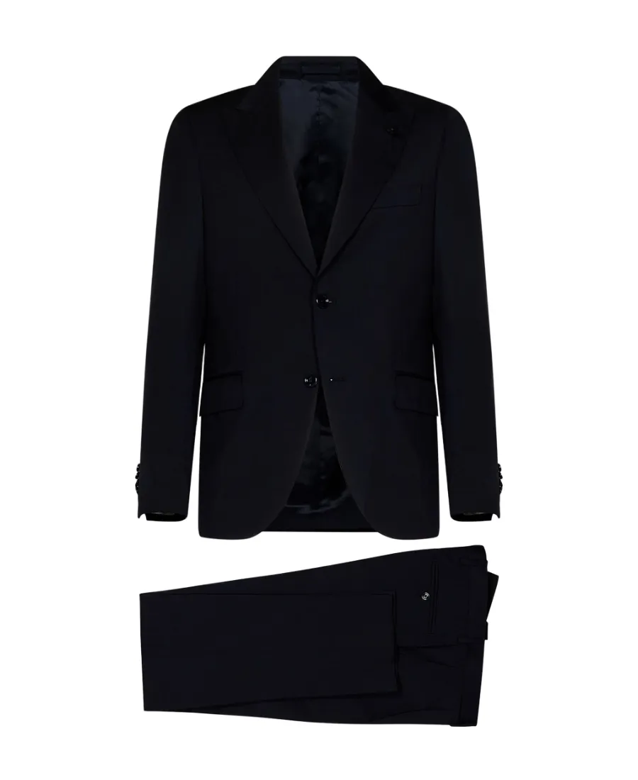 Single-Breasted Two-Piece Wool Suit