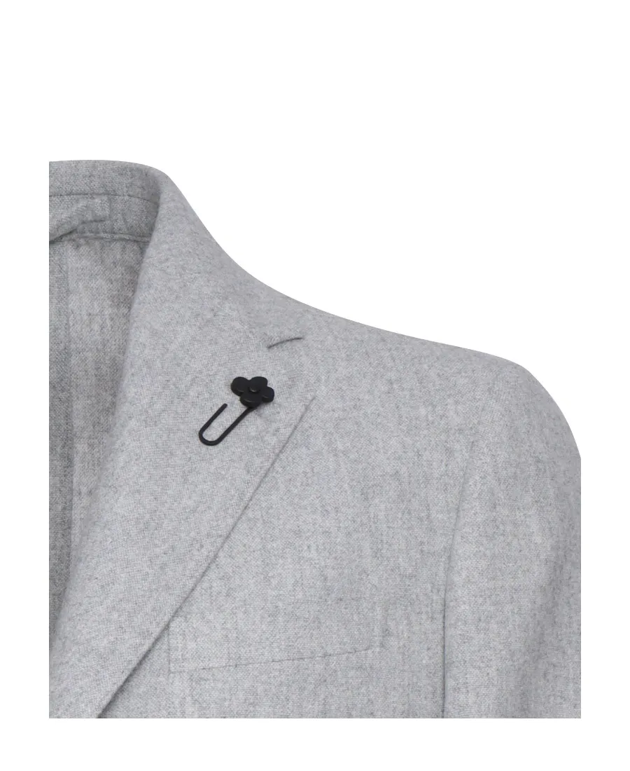 Brooch-Detail Single-Breasted Blazer