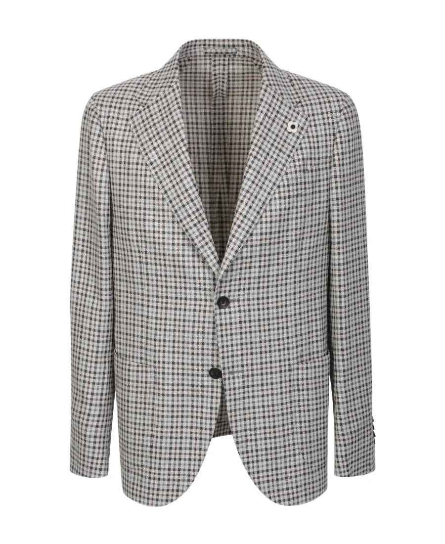 Single-Breasted Checked Blazer