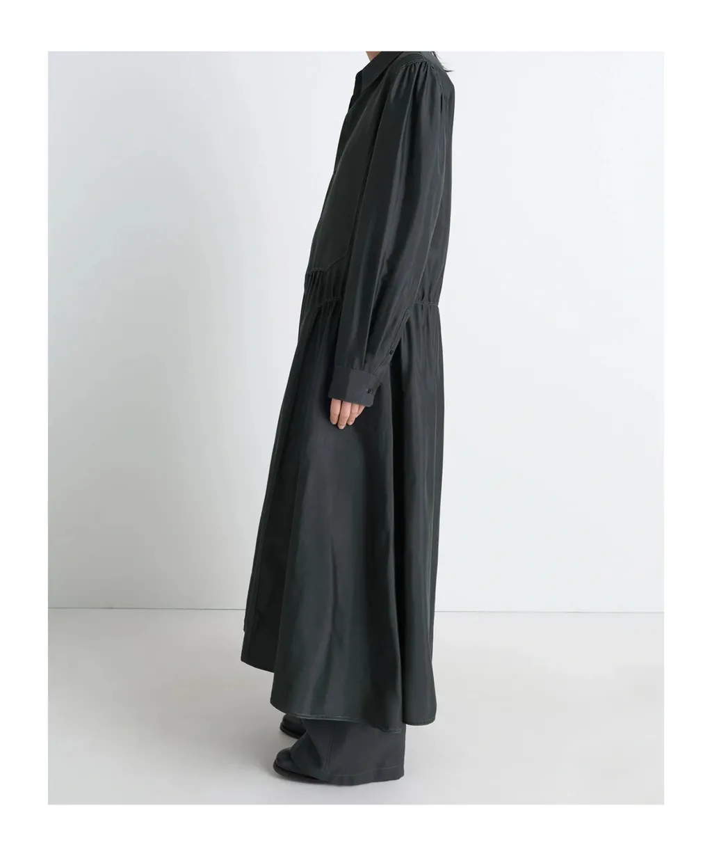 Long Sleeve Gathered Maxi Dress