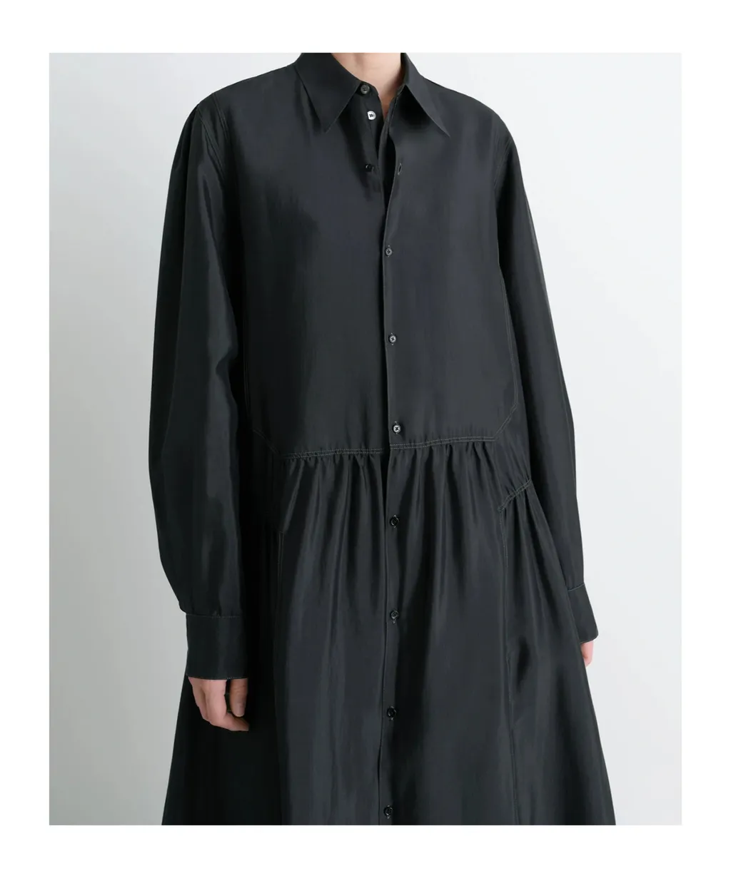 Long Sleeve Gathered Maxi Dress