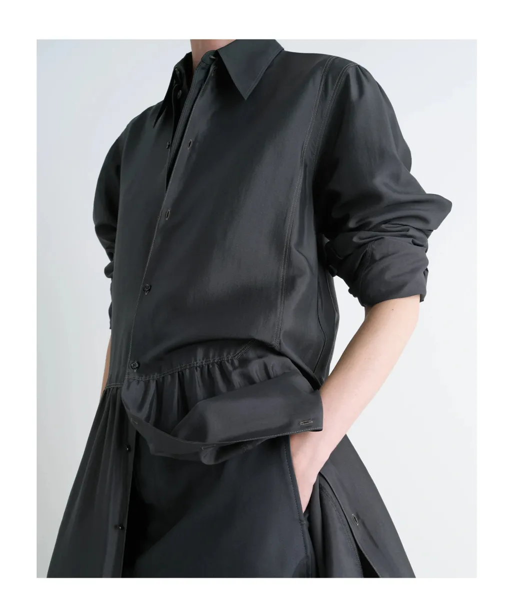 Long Sleeve Gathered Maxi Dress