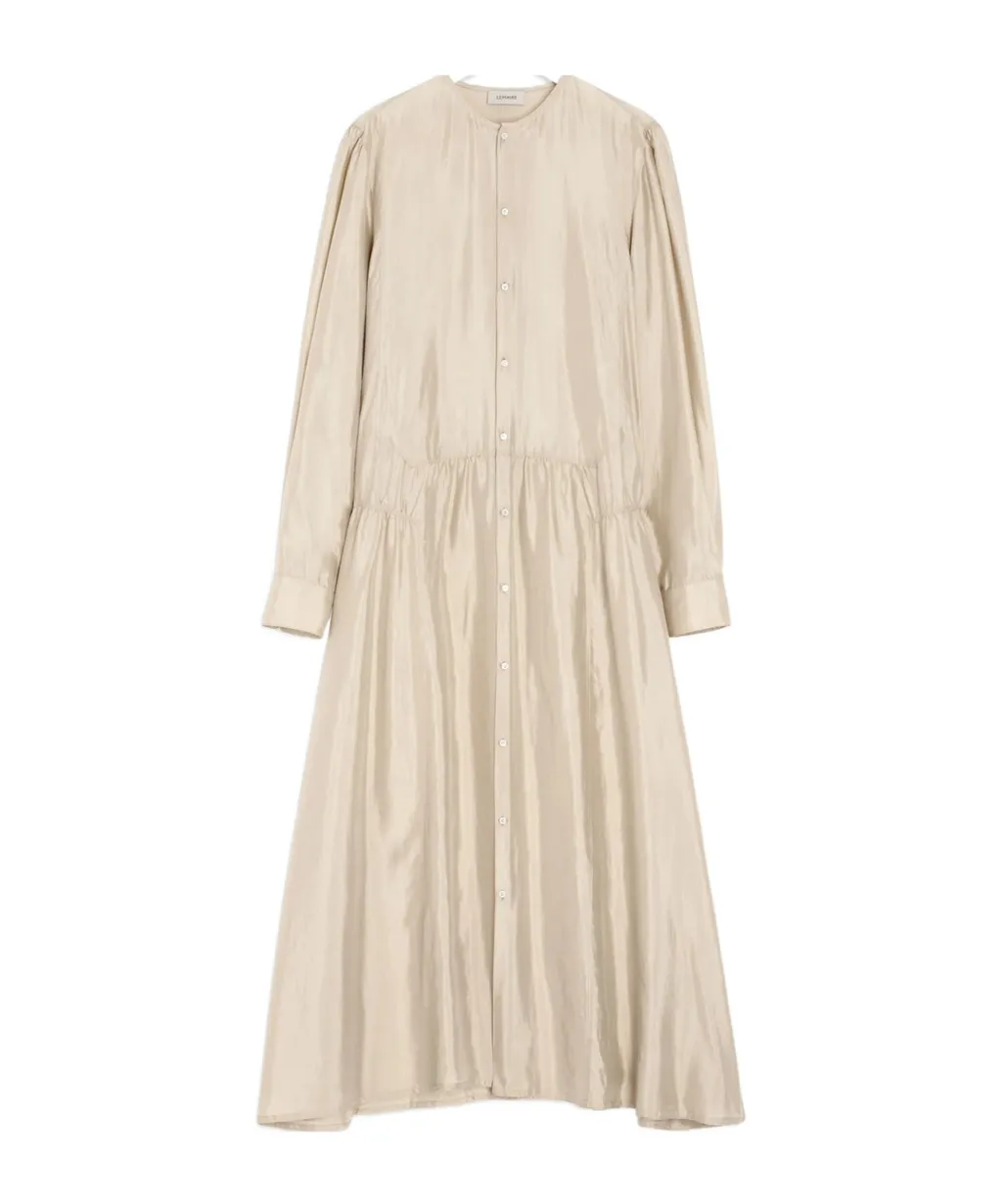 Gathered Buttoned Maxi Dress