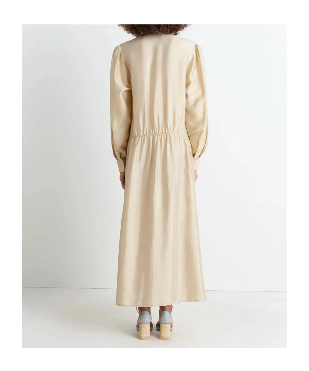 Gathered Buttoned Maxi Dress