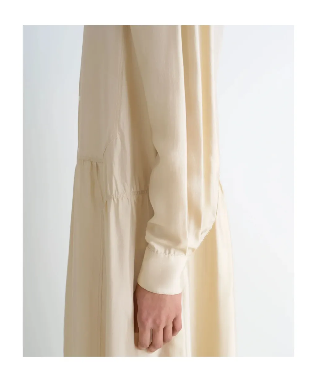 Gathered Buttoned Maxi Dress