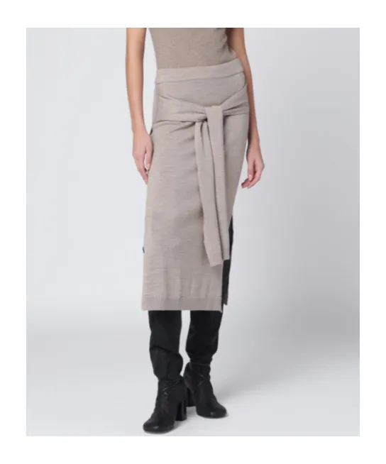 Tie-Around Side Slit Midi Skirt