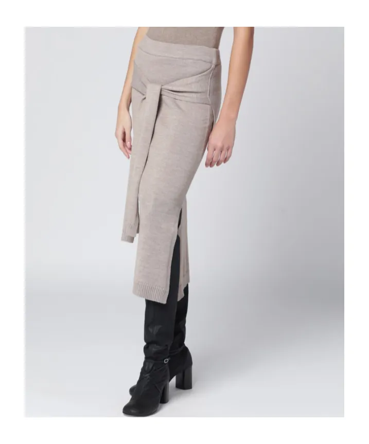 Tie-Around Side Slit Midi Skirt
