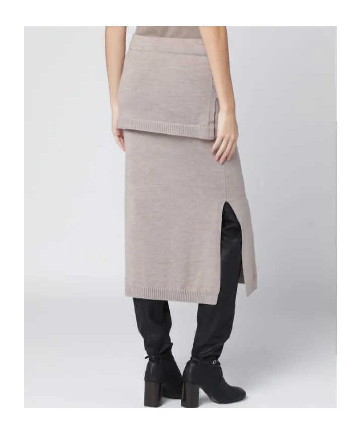 Tie-Around Side Slit Midi Skirt