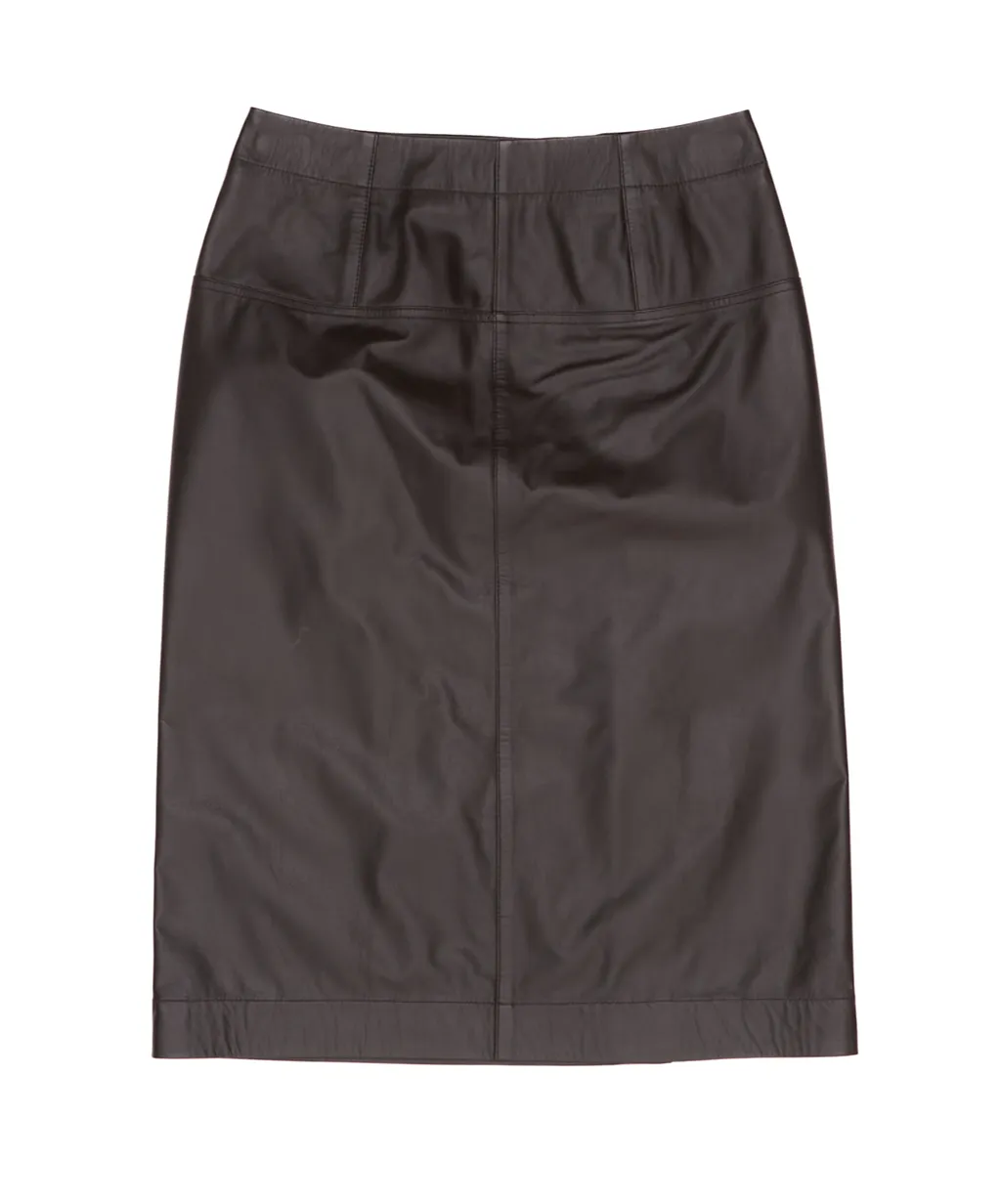 Snap-Fastening Midi Skirt