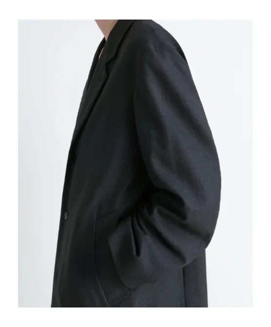 Single-Breasted Long-Sleeved Coat