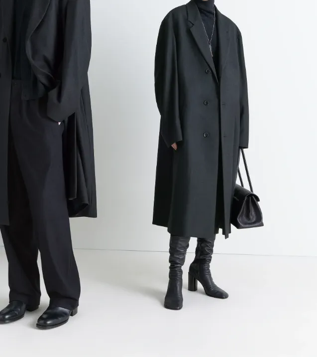 Single-Breasted Long-Sleeved Coat