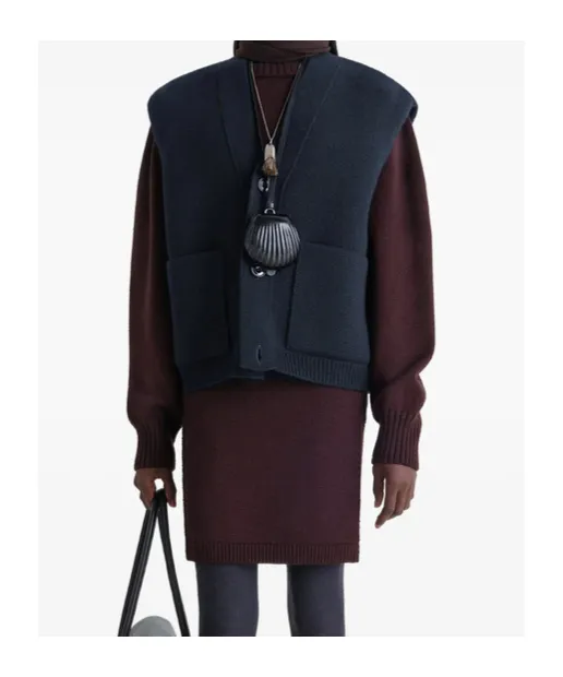 Patch-Pocket V-Neck Cardigan