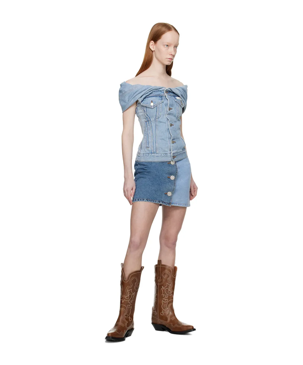 Button-Down Denim Skirt