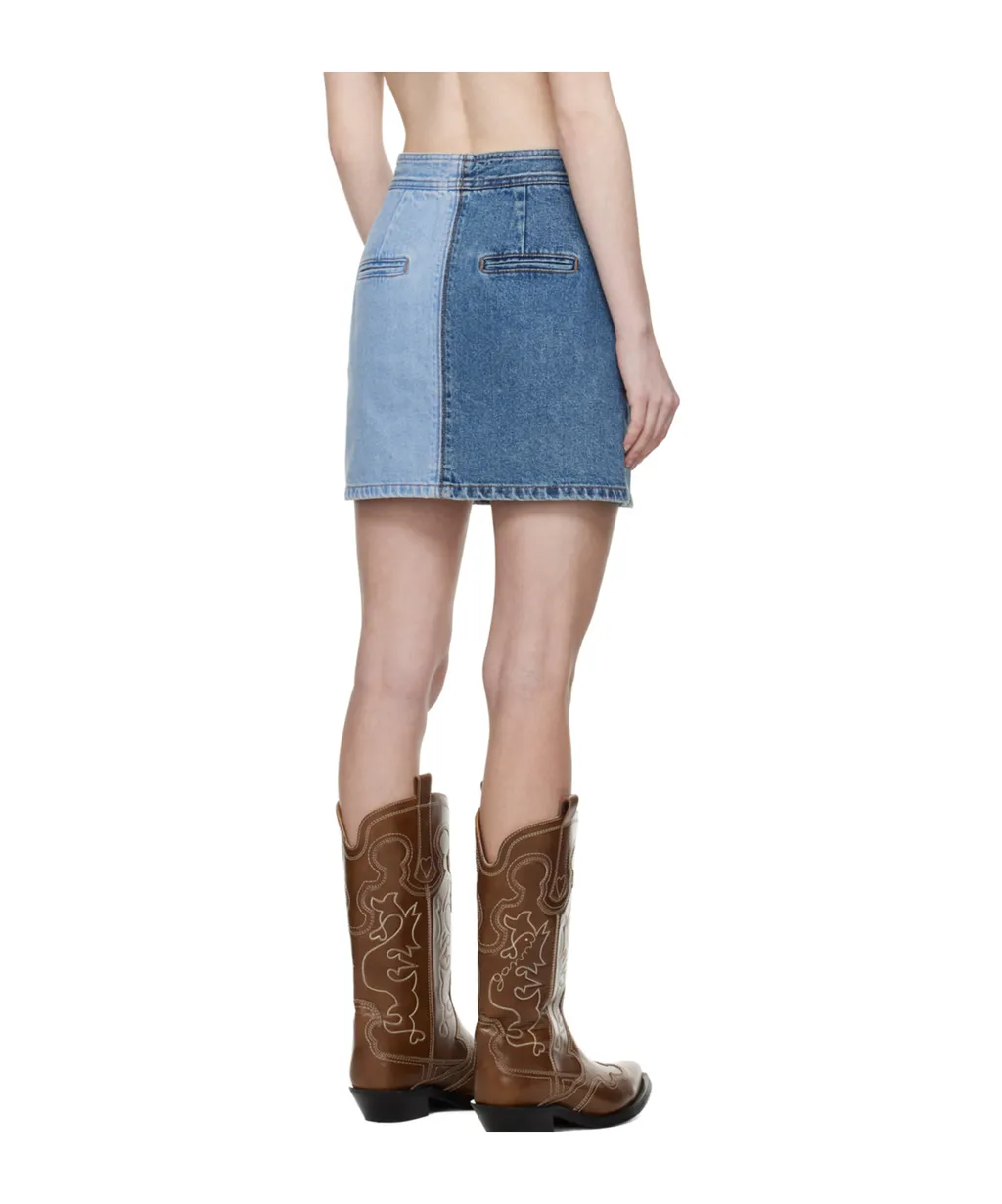 Button-Down Denim Skirt