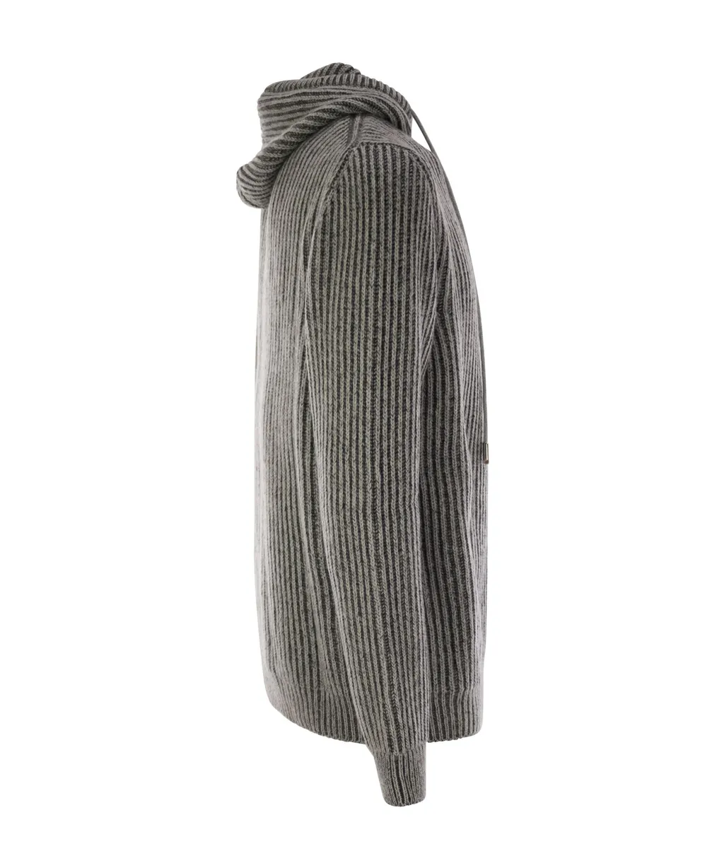 Zip-Up Hooded Cardigan