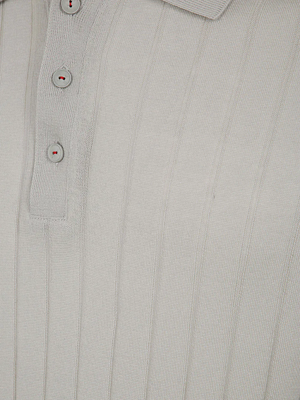 Striped-Edge Knitted Polo Jumper