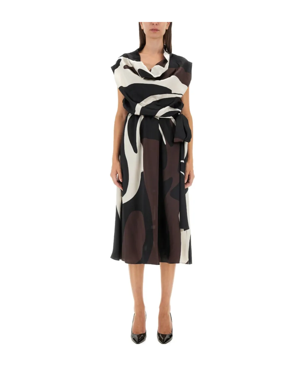 Printed Elegant Midi Dress