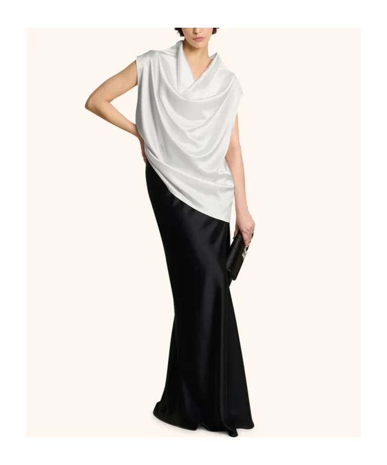 Draped Collar Top