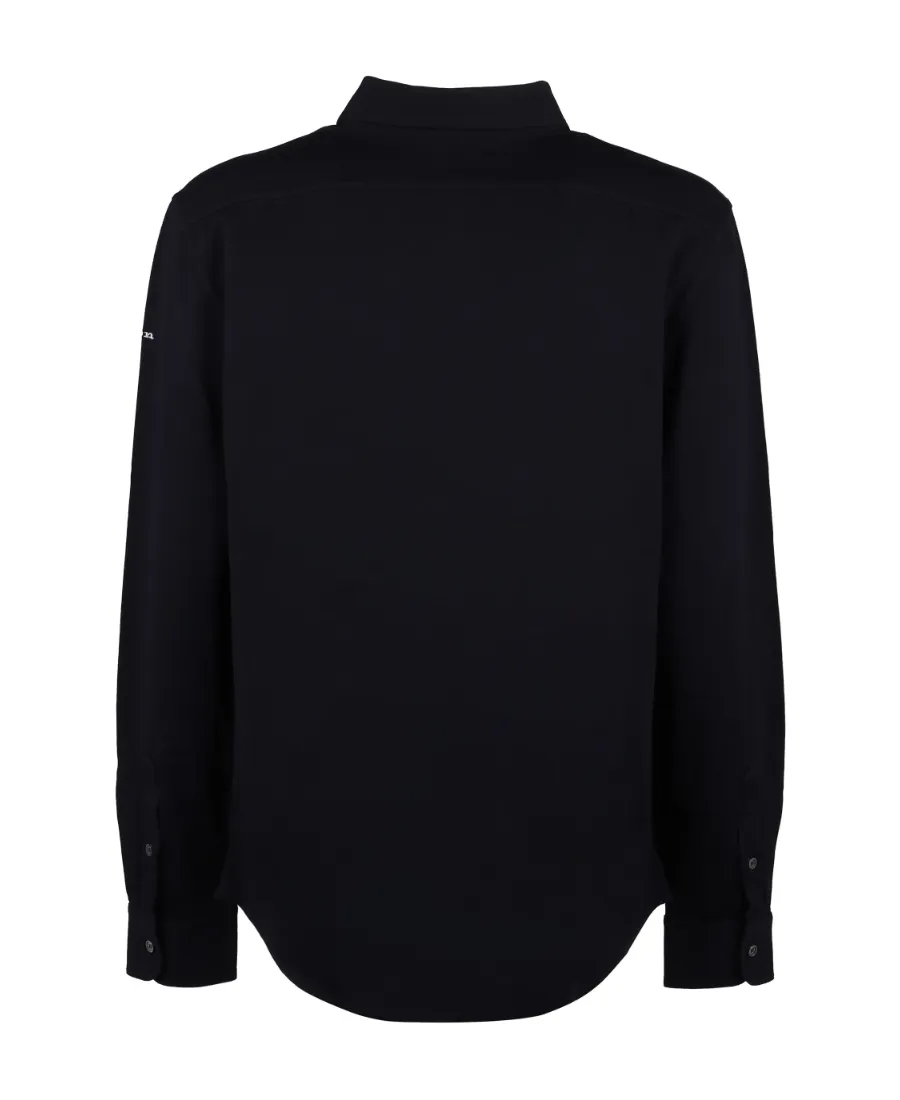 Logo-Embroidered Curved Hem Shirt