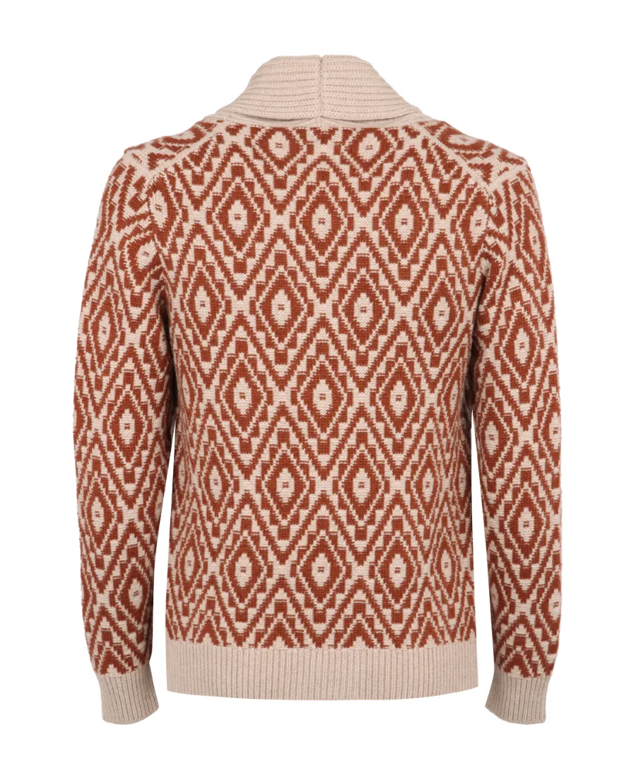 V-Neck Jacquard Cardigan