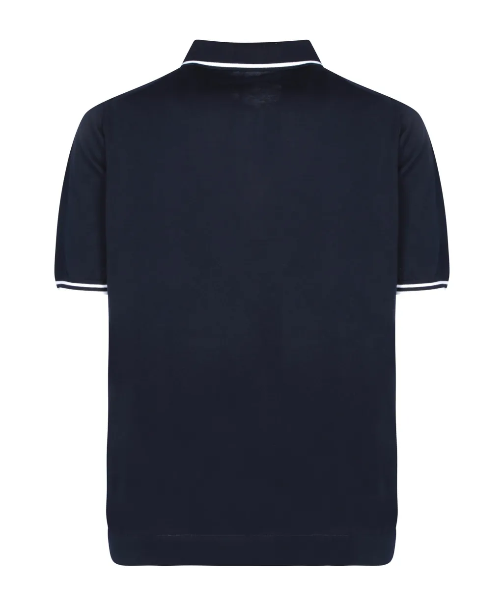 Zipped Knitted Polo Shirt