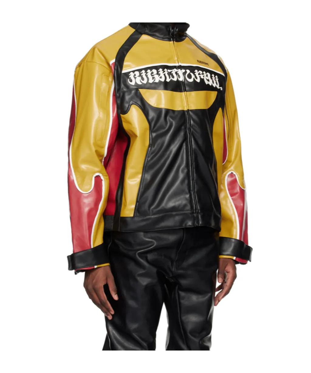 Long-Sleeved Leather Jacket