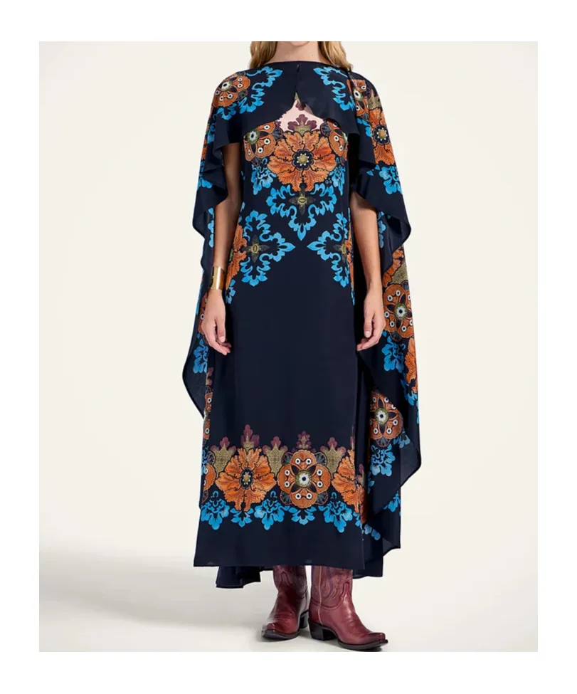 Floral-Print Midi Day Dress
