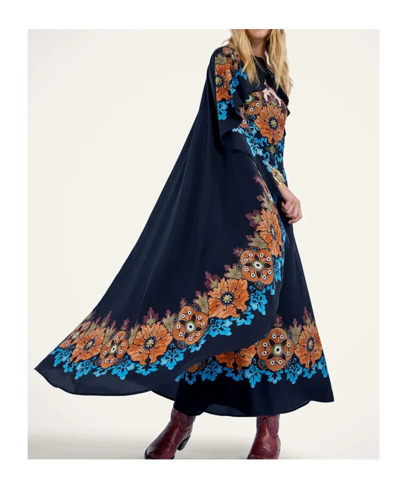 Floral-Print Midi Day Dress