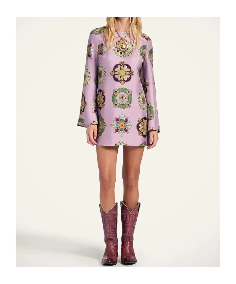 Geometric-Pattern Mini Dress