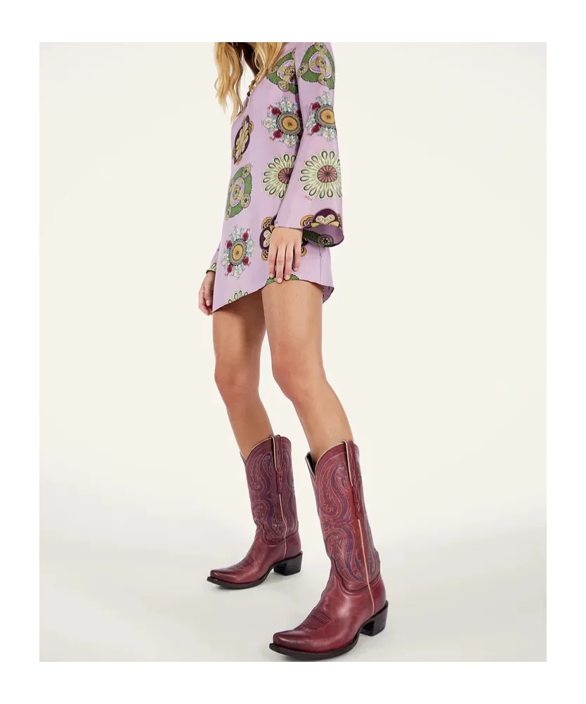 Geometric-Pattern Mini Dress