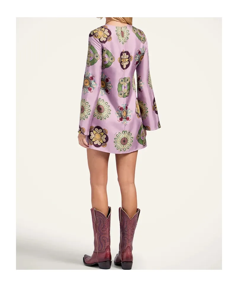 Geometric-Pattern Mini Dress