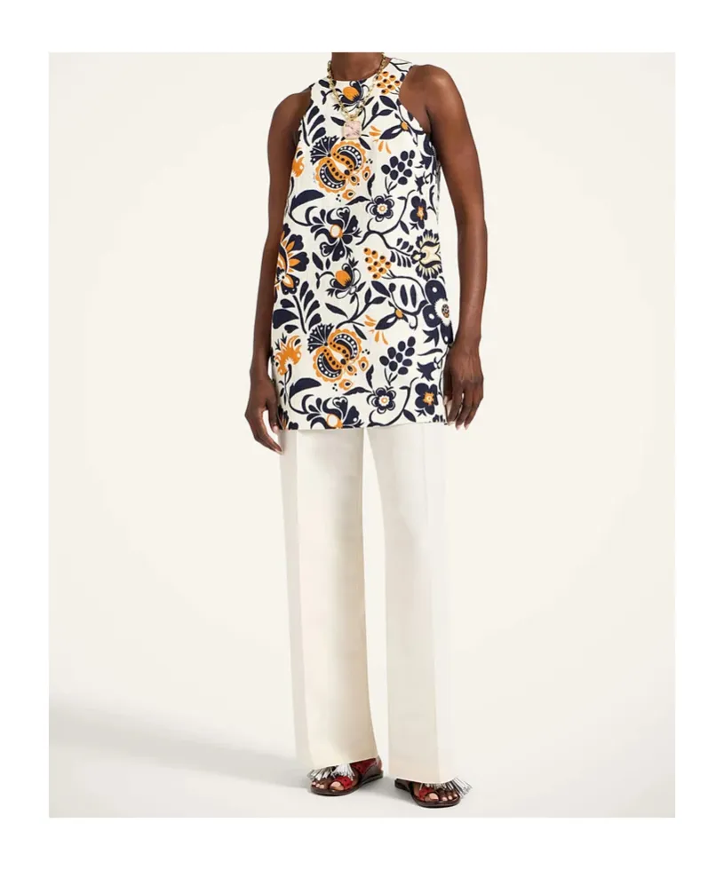 Racer Floral-Print Mini Dress