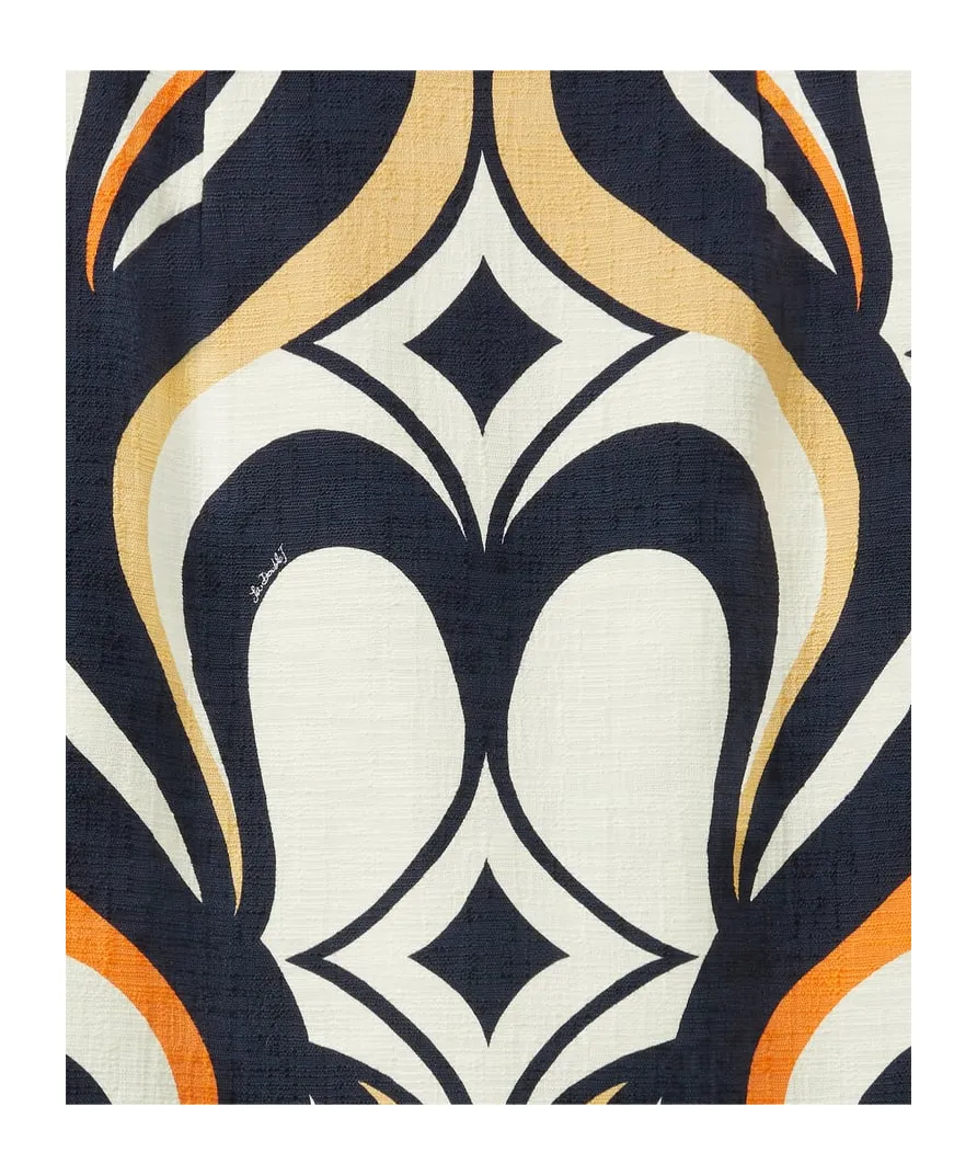 Macro-Pattern Midi Skirt
