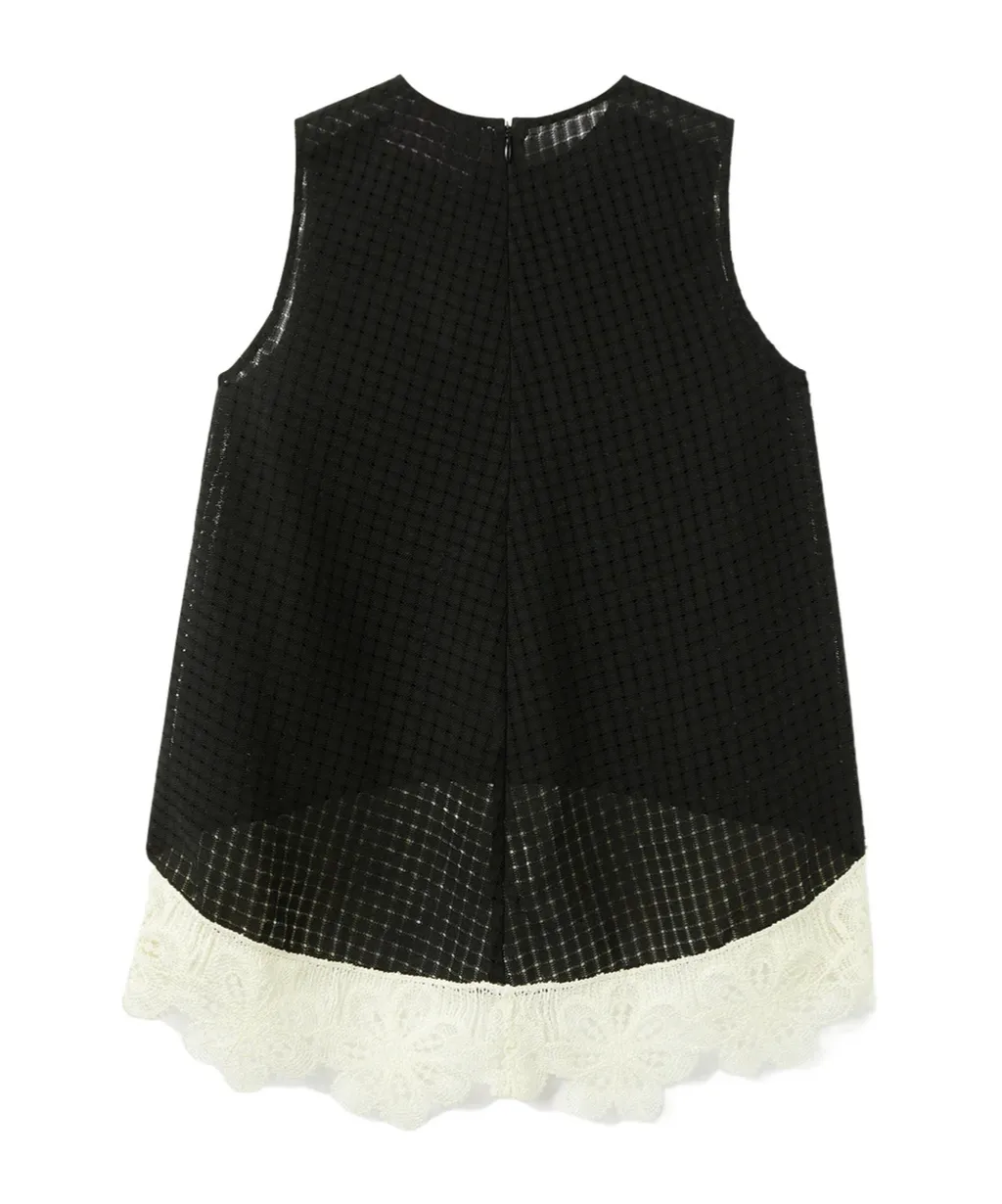 La Scala Lace-Hem Sleeveless Top