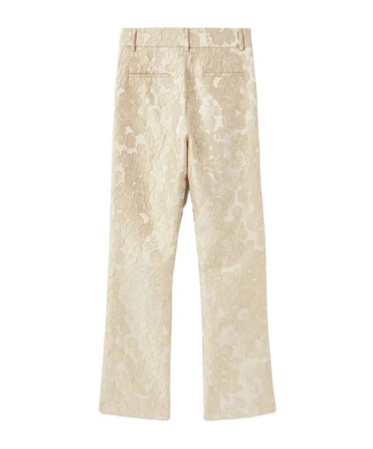 Floral-Jacquard Trousers