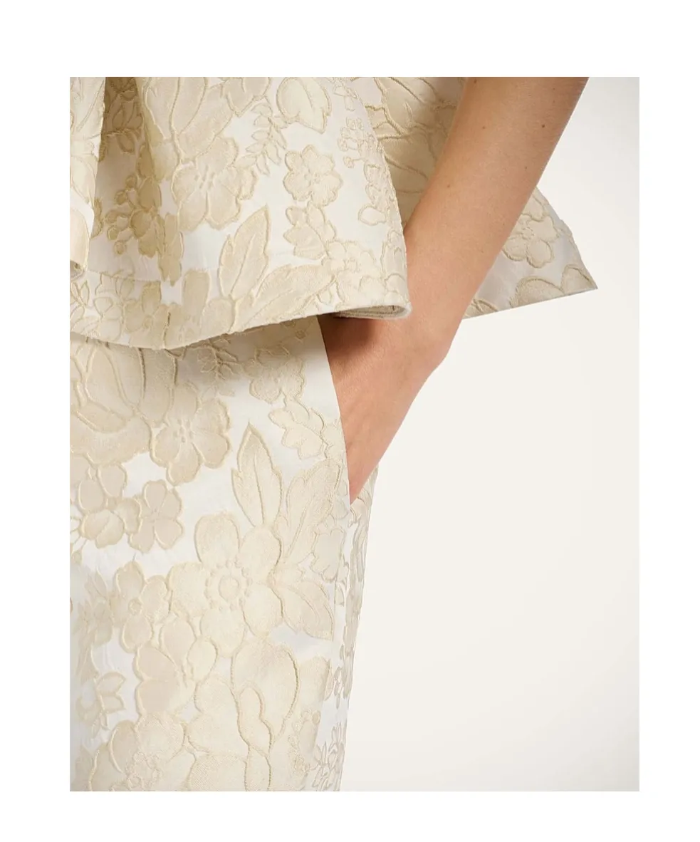 Floral-Jacquard Trousers