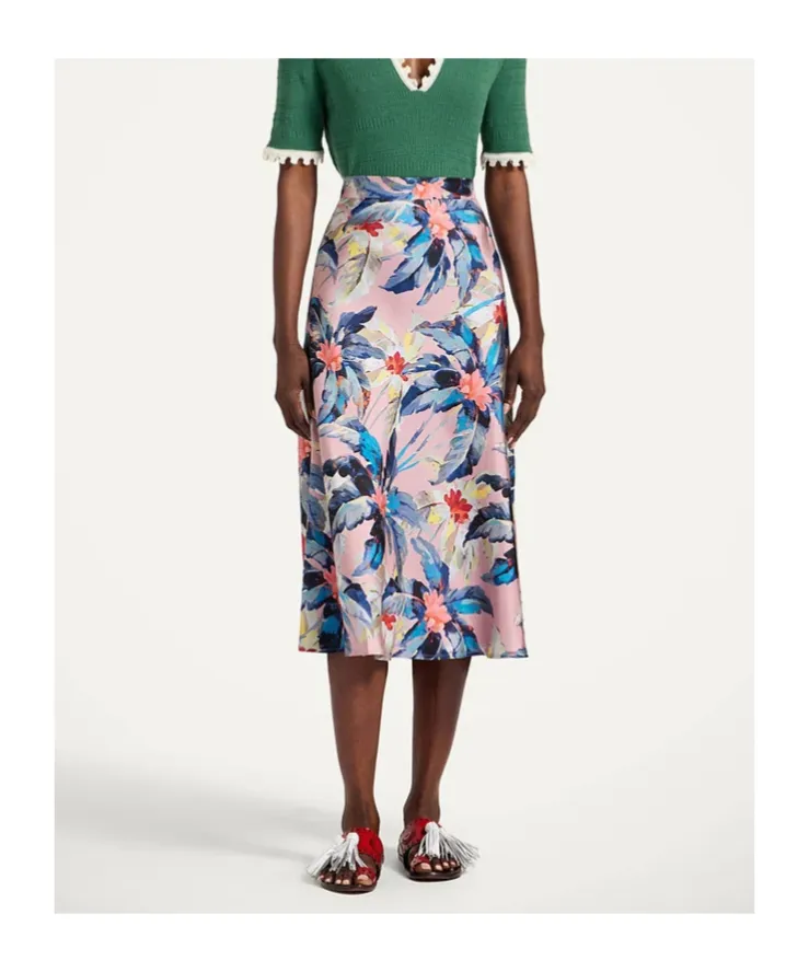 Lungomare Floral-Print Midi Skirt