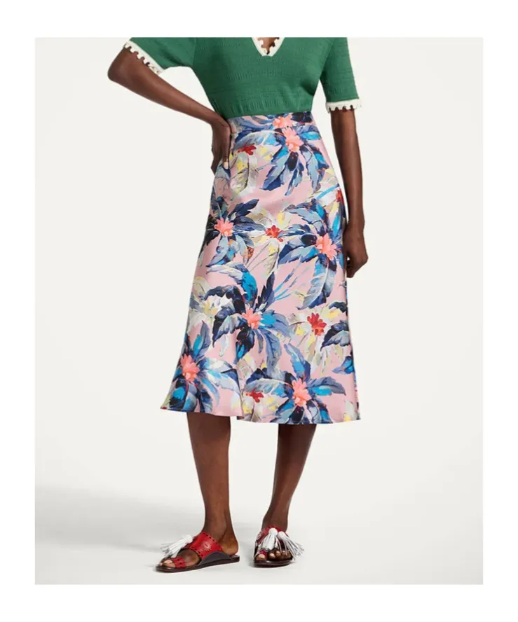 Lungomare Floral-Print Midi Skirt