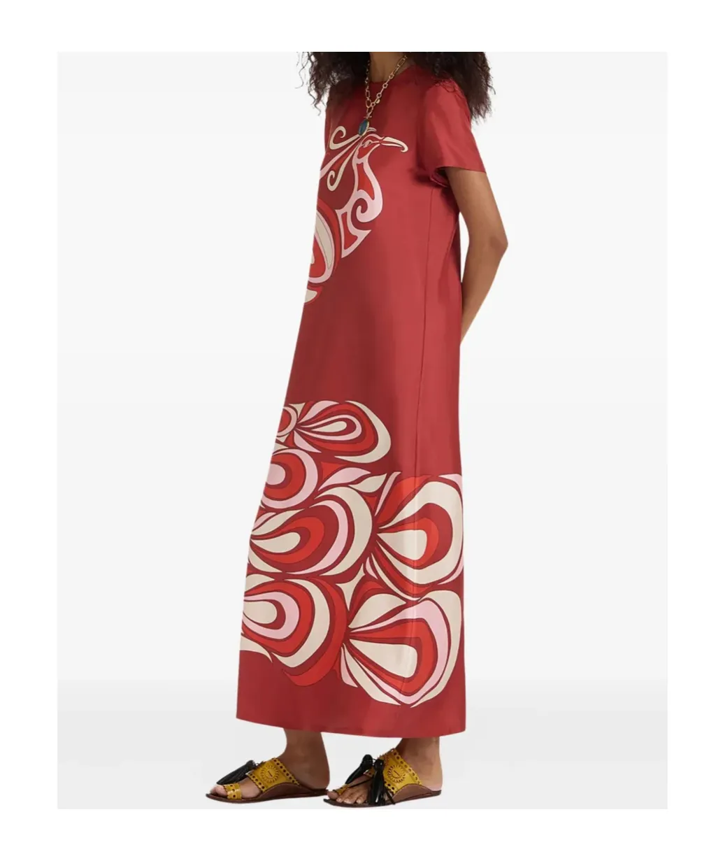 Swing Bird-Print Silk Maxi Dress