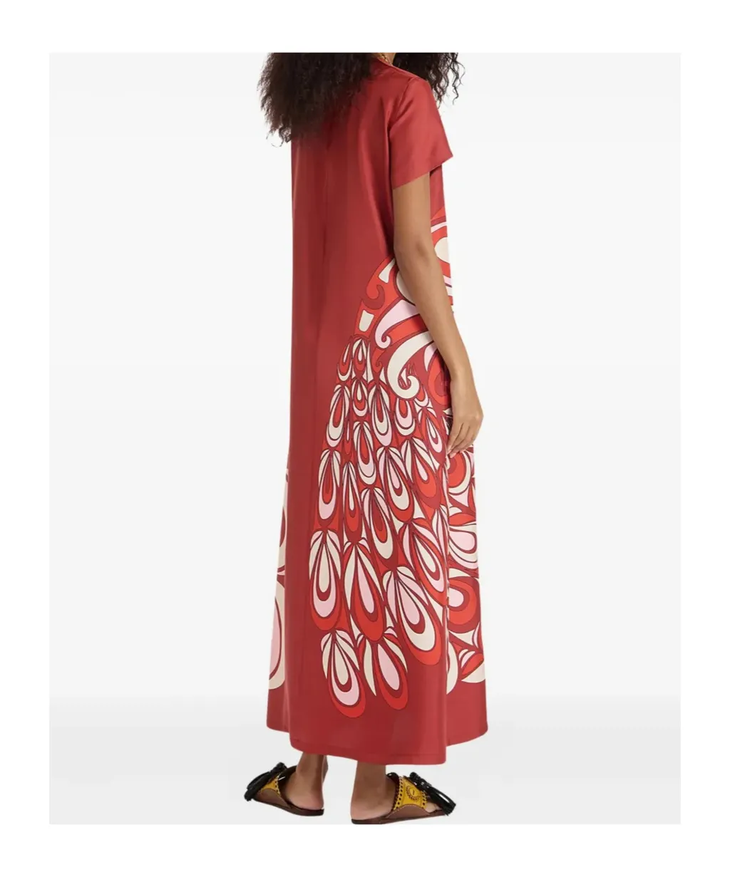 Swing Bird-Print Silk Maxi Dress