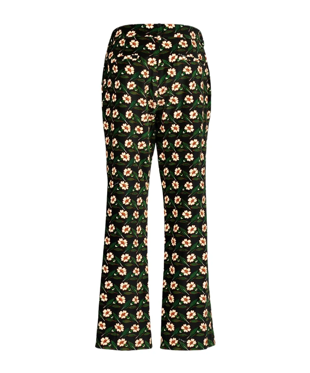 Floral-Print Cropped Trousers