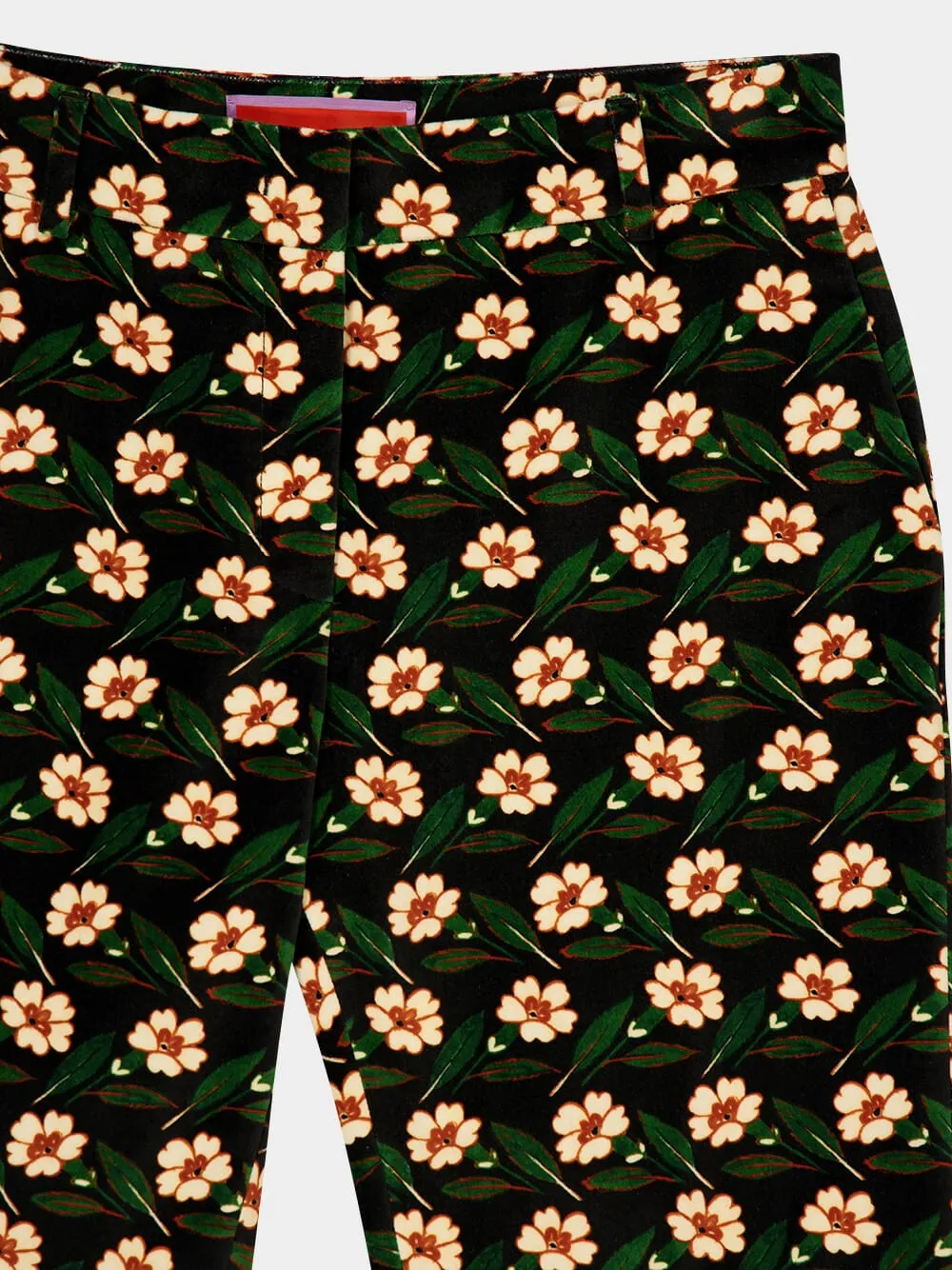 Floral-Print Cropped Trousers