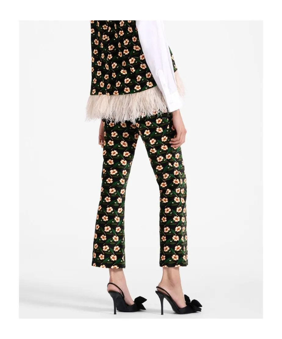 Floral-Print Cropped Trousers