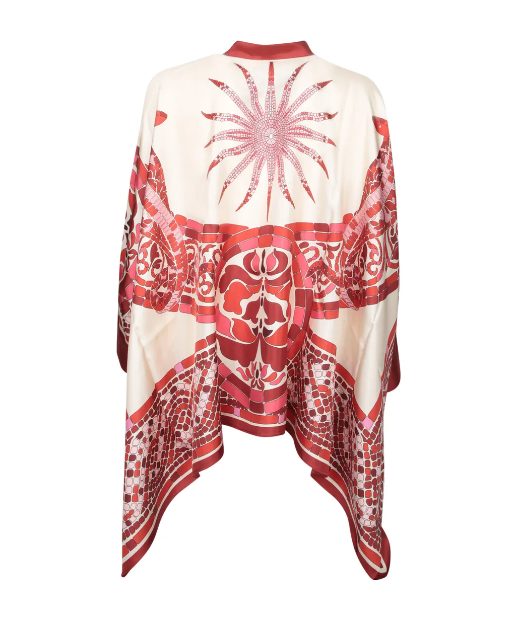 Mosaic Print Asymmetrical Top