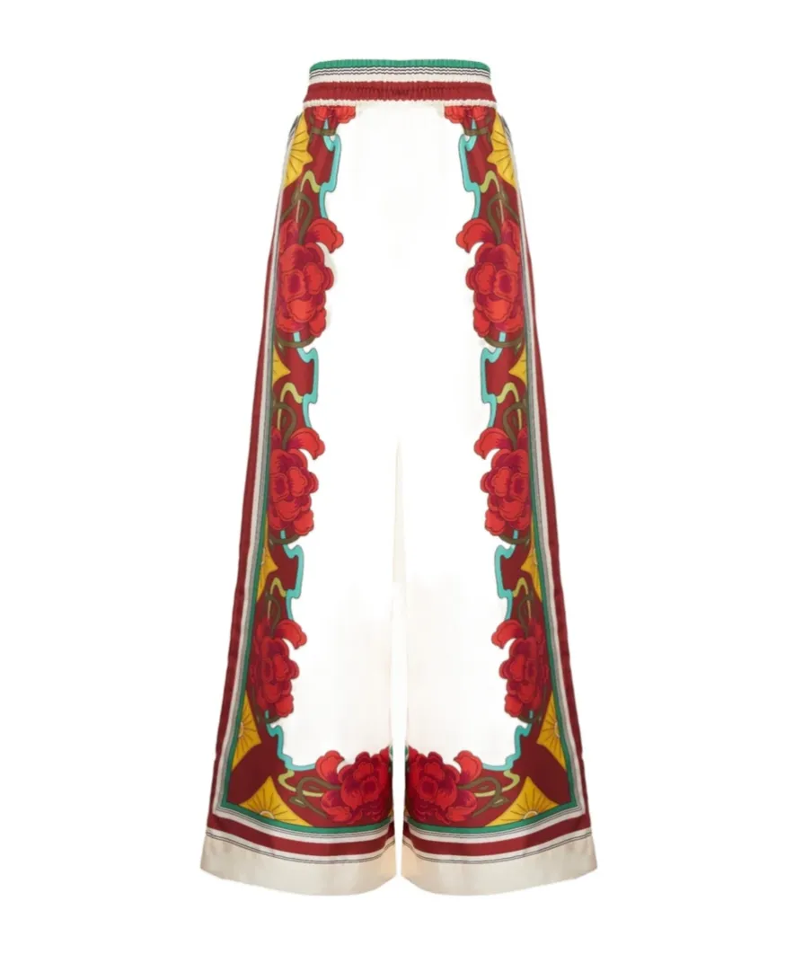 Floral-Print Palazzo Trousers