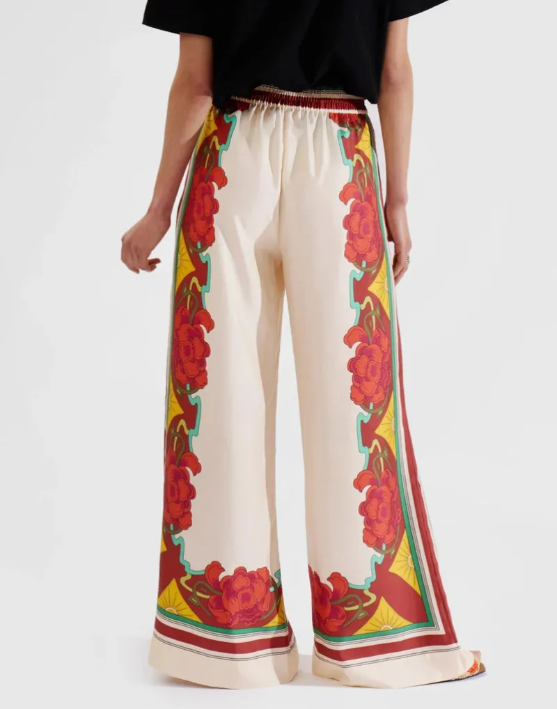 Floral-Print Palazzo Trousers