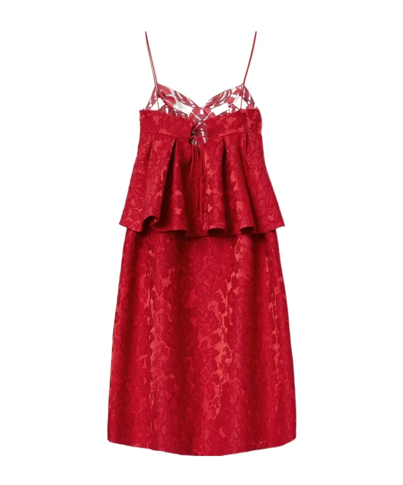 Satine Floral Peplum Midi Dress