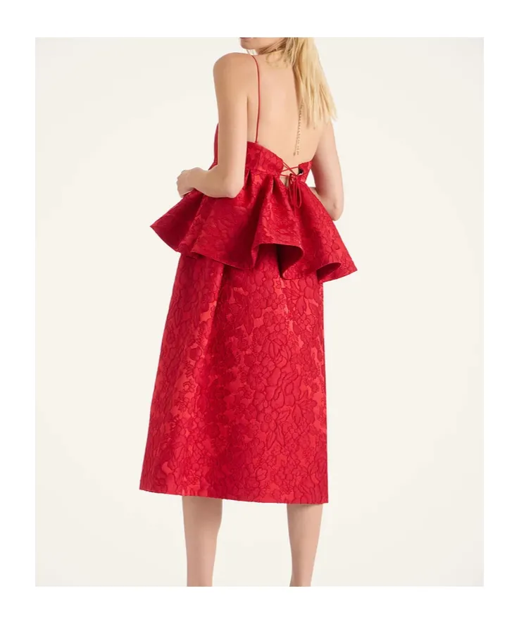 Satine Floral Peplum Midi Dress